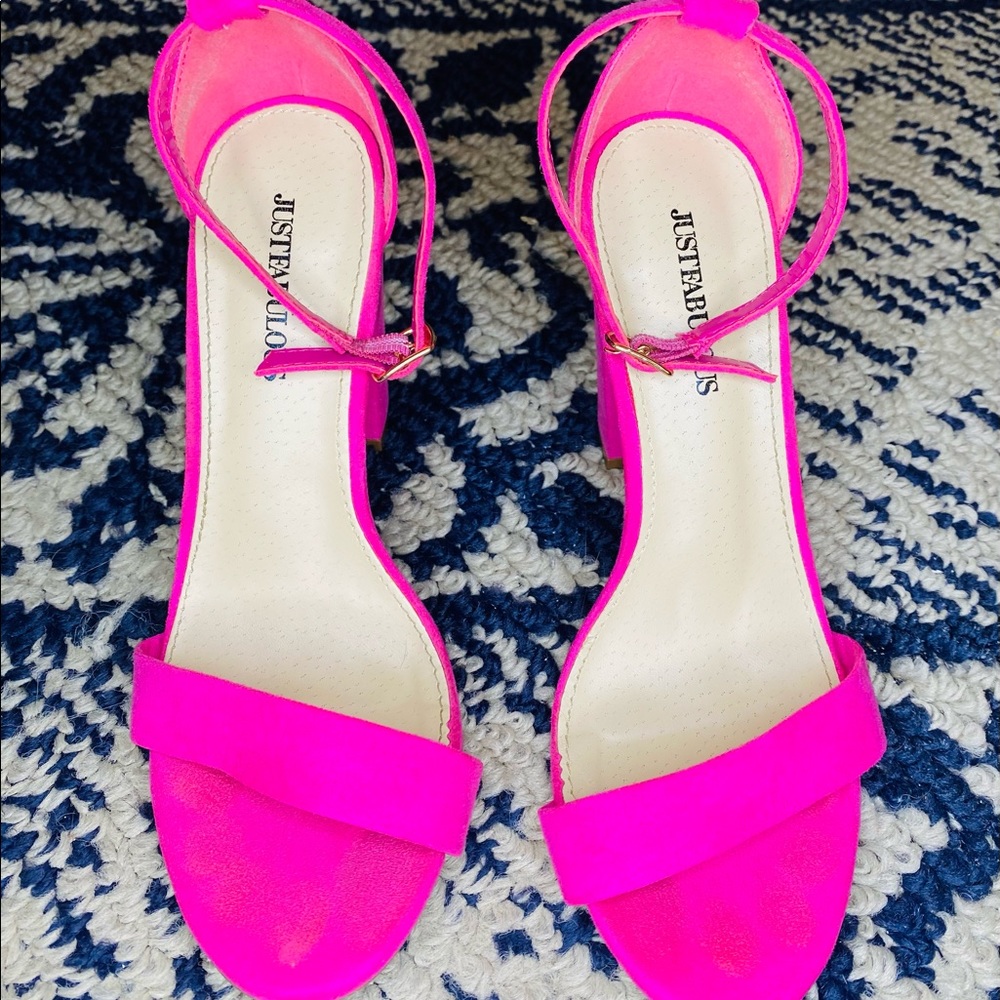 JustFab Strappy Hot Pink Heels